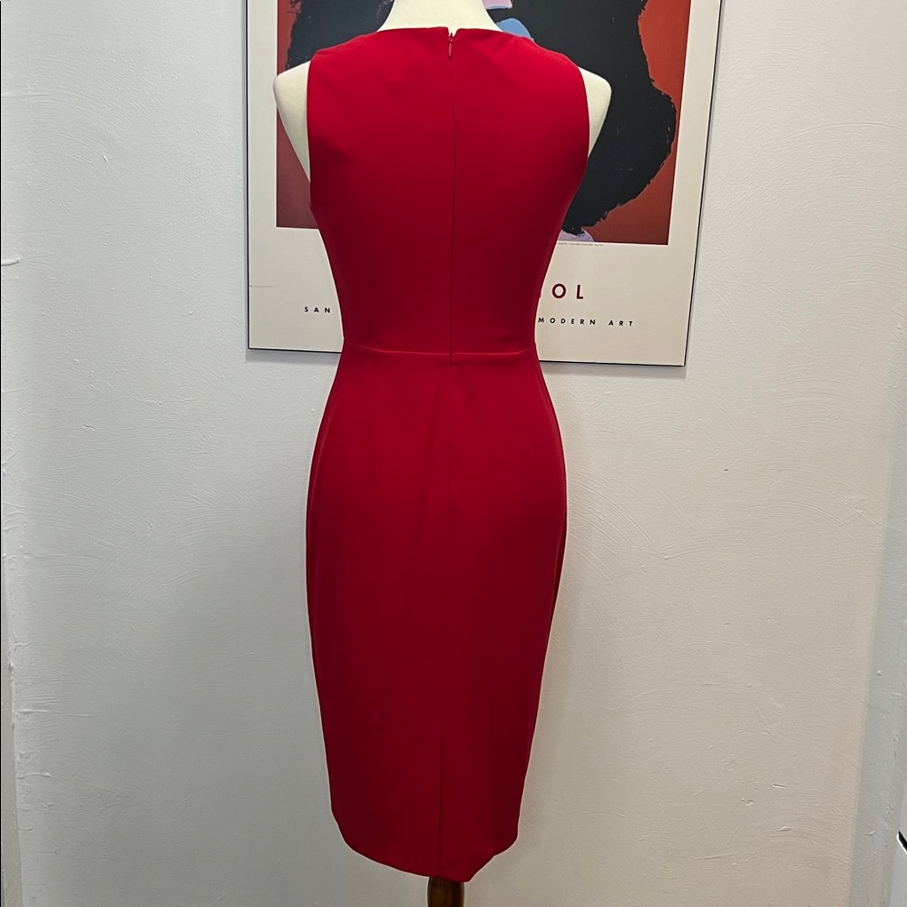 Red Cut Out Calvin Klein Dress - Picture 2 of 9